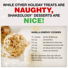 there is a recipe for holiday treats on the menu