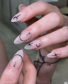 Nude Black Nail Designs, Nude And Black Nail Designs, Anime Nails, Edgy Nails, Halloween Nail, Chic Nails