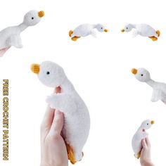 a hand holding a stuffed animal in the shape of ducks