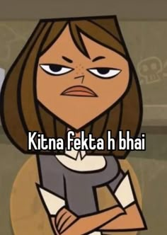 a cartoon character with the caption kitna fekta h'hai