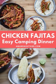 chicken fajitas are an easy camping dinner