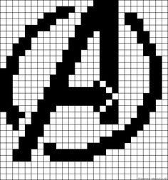 a cross stitch pattern with the letter d in black and white