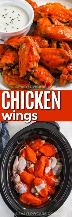 Crockpot chicken wings are the ultimate low-carb treat, loaded with flavor from hot sauce and garlic, and finished with a buttery richness. Slow-cooked to tender perfection and then broiled for a crispy edge, these wings are perfect for game day or any time you want an easy, tasty snack. Plus, they keep well for up to 4 days in the fridge or 6 months in the freezer! #easylowcarb