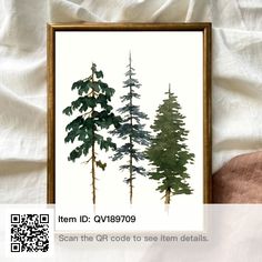 there is a painting with trees on it