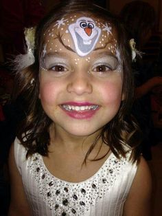 Christmas fun Olaf Face, Disney Face Painting, Frozen Face Paint, Face Paint Ideas, Christmas Face Painting, Frozen Face, Cheek Art, Girl Face Painting, Elephant Face