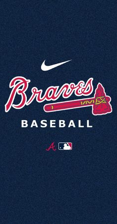 the braves baseball logo on a dark blue background