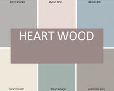 the words heartwood are in different colors