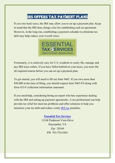 an advertisement for the essential tax service