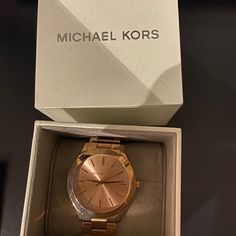 A Brand New Rose Gold Watch With Extra Links! I Received This As A Gift A Couple Years Ago And Have Never Worn It.. Would Love To Sell To Someone Who Would Put It To Use! I Have Never Worn It.. But Nothing Wrong With It And Is Waiting For An Owner Who Will Love It! Michael Kors Jewelry, Rose Gold Watch, Gold Watch, Michael Kors, Brand New, Rose Gold, Things To Sell, Women Shopping, Gold