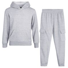 Quad Seven Boys' Fleece Jogger Set - 2 Piece Basic Solid Pullover Hoodie and Cargo Sweatpants Set is a great addition to your boy's wardrobe. Made of extra soft fabric for a great feel and perfect fit, this boys' jogger set features extra soft pull-on sweatpants and a comfortable pullover. Great for rounding up his back-to-school outfits and ideal for outdoor sports, activities, and more. Size: 8/10.  Color: Multicolor.  Gender: male.  Age Group: kids. Cargo Sweatpants, Joggers Outfit, Boys Fleece, Hoodie And Sweatpants, Kids Clothes Boys, Sweatpants Set, Fleece Joggers, Jogger Set, Back To School Outfits