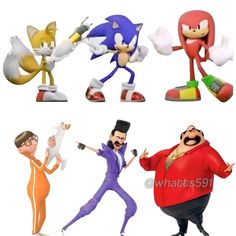 four different figurines of cartoon characters in various poses