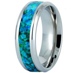 Titanium Cremation Ring inlaid with Opal # 36 - Peacock Blue. Crushed Opal offers a unique addition to pet memorial jewelry, allowing you to keep your beloved four-legged loved one close to you. All Cremation Jewelry, Memorial Jewelry, Ash Rings, Cremate Rings, Pendants, and Urn Jewelry made with 2-legged (human) loved one's ashes, must be ordered directly from my personal site due to Etsy policies, see www.CremationCreations.net RING WIDTH SIZES AVAILABLE: 4 mm, 6 mm, and 8 mm. Titanium, Cerami Classic Blue Opal Ring Gift, Green Multi-stone Opal Ring For Gift, Peacock Blue Opal Ring, Cremation Ashes Jewelry, Pet Ashes Memorial, Blue Opal Ring For Gift, Fine Jewelry Style, Dainty Opal Ring, Blue Opal Ring In Sterling Silver, Bohemian Style, Ashes Jewelry Cremation