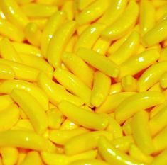 close up view of yellow plastic beads