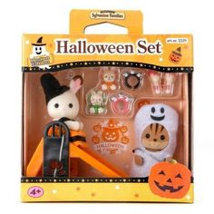 the halloween set is in its box and ready to be played by someone who likes it