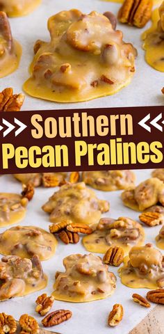 homemade pecan pralies with caramel glaze and pecans on top