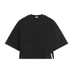 Elevate your style with this chic t-shirt from Bottega Veneta. Crafted from 100% cotton, this piece showcases a relaxed silhouette with wide sleeves and a subtle signature detail at the hem for added luxury. Ideal for casual outings or minimalist looks.

- 100% cotton material
- Relaxed silhouette
- Wide sleeves
- Subtle signature detail at hem Pure Black, Cropped T Shirt, T Shirt For Women, Crop Tshirt, Luxury Fabrics, Bottega Veneta, High Waist Jeans, T Shirt Top, Black Tshirt