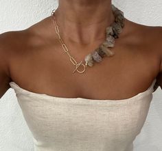 Unleash your style with our exquisite jewelry collection! 💎✨ Click the link to explore a variety of stunning pieces that will transform any outfit. From elegant necklaces to eye-catching earrings, find the perfect accessory to express your unique personality. Don’t wait—discover your new favorite jewelry today! 😄😌😙 Stone Bead Necklace, Rutilated Quartz Necklace, Toggle Clasp Necklace, Wishbone Necklace, Contemporary Jewelry Design, Stone Beaded Necklace, Clasp Necklace, Garnet Pendant