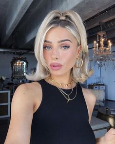 Eva Nyc, Y2k Hairstyles, Peinados Fáciles Para Cabello Corto, 90s Hairstyles, Short Hair Tutorial, Half Up Hair, Aesthetic Hair