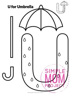 an umbrella with the word u for umbrella