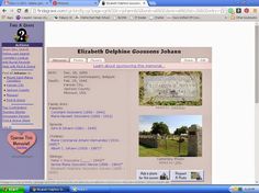 the web page for elizabeth delphiine gooseen - shonann's grave site