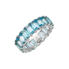 Gorgeous Blue Topaz Emerald Cut Eternity Band, set in 14K gold. These rings are substantial on their own or for extra wow factor stack with other colors! Ring comes in both large and small sizes. * (This ring may be custom ordered in many other colors, Pink sapphire, Green sapphire, , blue sapphire, yellow Sapphire , Orange sapphire, White Sapphire, Green Tsavorite. (Prices will vary). STONE MEASUREMENTS * * Gemstone - Blue topaz * Stone Dimensions - available in 5x3mm , 4x3mm (you can select fr Emerald Cut Eternity Band, Eternity Band Set, Bezel Set Diamond Ring, Baguette Diamond Rings, Sapphire Band, Large Stone, Diamond Choker, Blue Topaz Stone, Bezel Set Diamond