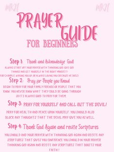 the prayer guide for beginners