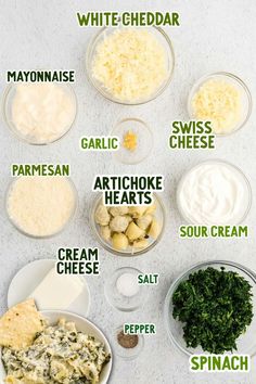 Spinach Artichoke Dip Baked Spinach Artichoke Dip, Baked Spinach, Spinach Artichoke Dip Recipe, Artichoke Dip Recipe, Cheese Spinach, Spinach Artichoke Dip, Artichoke Dip, Artichoke Hearts, White Cheddar