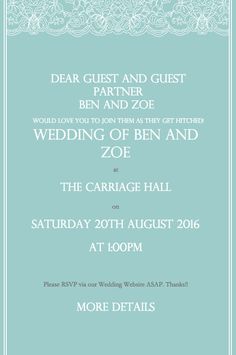 a wedding card with an ornate border