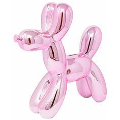 the balloon dog is pink in color