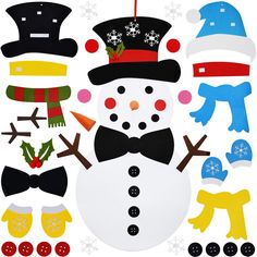 PRICES MAY VARY. New felt snowman craft for Christmas decoration. A new Christmas toy set for kids to play with. A new DIY craft kit for kids to enjoy. A new Xmas gift for friends’ kids. Package includes : 1 DIY Felt Christmas Snowman Set + 37 Pcs ornaments (4 Style Modes), such as : Gloves, Scarves, Snowflakes, Hat, and etc. Made of Felt Fabric : Made of felt fabric, safe product. A sturdy hanging strap on the top. Easy to hang it everywhere. Double sided Velcro on snowman surface and ornament Snowman Sticker, Sock Snowman Craft, Diy Felt Christmas, Diy Schneemann, Xmas Gifts For Kids, Diy Felt Christmas Tree, Sock Snowman, Felt Snowman, Snowman Christmas Decorations