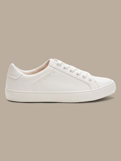 Simple Classic Sneaker | Banana Republic Factory Comfortable Leather Canvas Shoes With Cushioned Footbed, Canvas Shoes With Cushioned Footbed And White Sole, Leather Canvas Shoes With Cushioned Footbed And White Sole, Casual Sneakers With Removable Insole, Synthetic Platform Sneakers With Vulcanized Sole, Casual Sneakers With Removable Insole For Everyday, Synthetic Canvas Shoes With Rubber Sole And Round Toe, Lace-up Canvas Shoes With Cushioned Footbed, Synthetic Flat Heel Platform Sneakers With Vulcanized Sole