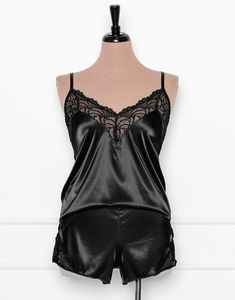 Luxurious stretch satin & delicate lace make these shorts a nighttime must-have, featuring a high waist fit to flatter your figure. Date Night Gifts, Black Lace Shorts, Corsets And Bustiers, Black Camis, Bridal Lingerie, Lace Making, Lace Cami, Stretch Satin, Black Lingerie