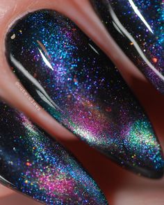 Galaxy Acrylic Nails Coffin, Purple Nails Galaxy, Outer Space Nails Acrylic, Galaxy Nail Ideas, Galaxy Gel Nails, Acrylic Nails Galaxy, Nail Designs Galaxy, Galaxy Acrylic Nails, Galaxy Nails Acrylic