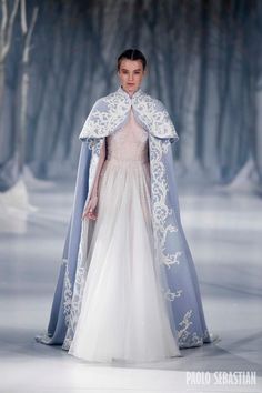 reine des neiges Cape Wedding, Paolo Sebastian, Lace Cape, Embroidery Wedding, Bridal Bolero, Wedding Cape, Fantasy Dresses, Medieval Dress