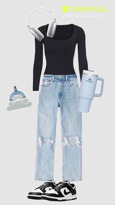 Teen Girl Fashion Trends 2023, Raceday Outfits, College Outfits Polyvore, White Dunks, New York Outfit, Teen Girl Fashion, Outfit Layout, Easy Trendy Outfits