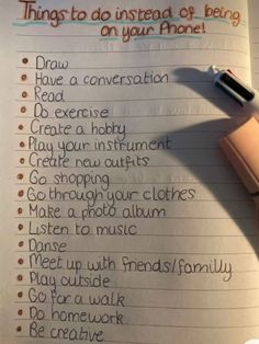 Daily List, Productive Things To Do