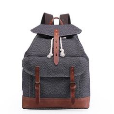 Canvas Leather Travel Backpack 20 to 35 Litre - InnovatoDesign Army Green Bag, Leather Travel Backpack, Message Bag, Backpacks For Men, Leather Backpack For Men, Canvas Rucksack, Rucksack Bag, Pepper Salt, Leather Backpacks