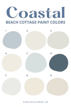 the beach cottage paint colors chart