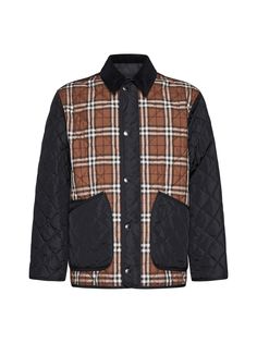 Jacket from BurberryComposition: ->polyester, 100% | Burberry Men's Jacket in Dark Birch Brown Chk | FW23/24 Burberry Jacket, Casual Jackets, Panel Quilts, Burberry Men, Check Pattern, Casual Jacket, Shirt Jacket, Men's Jacket, Printed Shirts