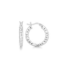 LOVCIA Premium Rhodium Plated Sterling Silver Faceted Hoop Earrings with Snapbacks Snap Lock, Doll Jewelry, Earring Sale, Stunning Earrings, Online Earrings, Style Earrings, Sterling Earrings, Silver Bracelets, Luxury Jewelry