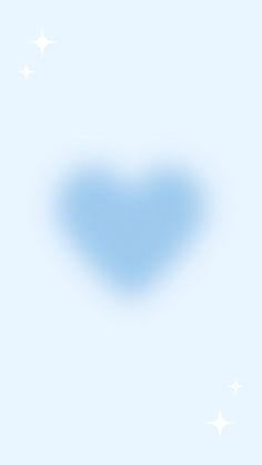 a blue heart shaped object with stars in the sky behind it on a light blue background