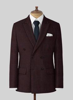 Epitomize the exquisite finesse by wearing our Highlander Heavy Wine Herringbone Tweed Double Breasted Jacket. In addition, our double breasted jacket is made from a pure wool material, which serves a dense, tenacious and retains an elegantly rich depth with an arresting herringbone weave over a wine tone. And then, the precise tailoring frames a modern profile to ensure an impeccable fit and a touch of indulgence to impress the audience while making a glamorous impression at events and special