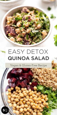 A superfood packed salad that's full of detoxifying ingredients, this detox quinoa salad comes together in minutes and is also gluten-free and vegan. Quinoa Salad Recipe for Fall and Winter. Delicious Vegan Salad Recipe. Easy Detox Quinoa Salad Recipe | Ready in 10 Minutes | Simply Quinoa Paleo Quinoa Recipes, Work Salads, Chili Quinoa, Packed Salad, Slow Cooker Vegetarian Chili, Health Lunch, Quinoa Salad Recipe, Quinoa Bowls, Recipes Quinoa