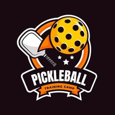 the pickleball training camp logo with a hammer and ball on top of it