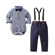 Baby Boys Pants Sets,Toddler Gentleman Outfits, Infant Long Sleeve Shirt + Pants + Bow Tie + Vest Tie Vest, Baby Boy Pants, Shirt And Pants, Long Sleeve Shirt