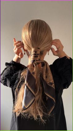 Braided Scarf, Hair Scarf Styles, Hair Scarf, Braided Hair, Hair Dos, Hair Styling, Hair Day