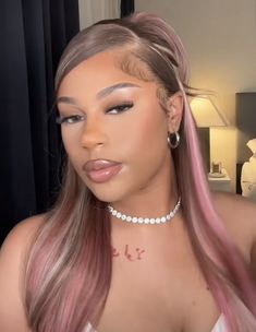 @tati on tiktok wearing dorsanee hair✨ Neapolitan Hair Curly, Neopolatin Hair, Neopolotin Hair, Neoploaton Hair, Neapolitan Hair Color, Nepolian Hair, Neopaliton Hair, Neopolitan Hair Highlights, Napoleon Hair