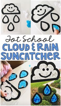 the instructions for how to make cloud and rain sun catchers