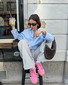 rebeca oksana | fun shoes my favorite pops of color 🎀⭐️🌞 | Instagram Rebeca Oksana, Adidas Samba Women, Samba Outfit Ideas, Adidas Samba White, Puma Outfit