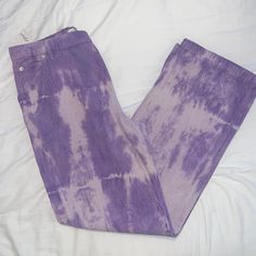 Free People - We The Free Purple Tie Dye/ Acid Wash Corduroy Pants Never Worn W/ Tags Free Pants, Slim Straight Pants, Velvet Jeans, Cords Pants, Velour Pants, Purple Pants, Tie Dye Colors, Free Jeans, Leather Pant